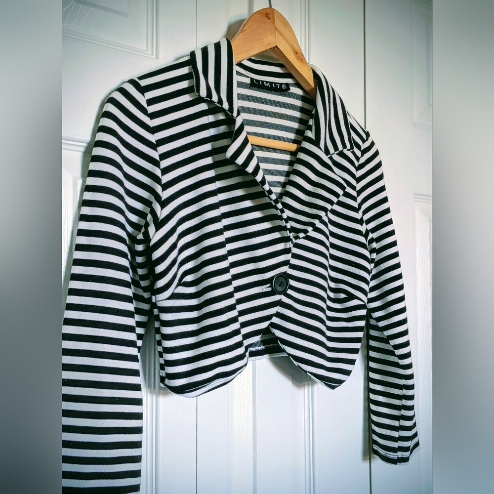 Mod Striped Cropped Jacket. Small. - Picture 10 of 16